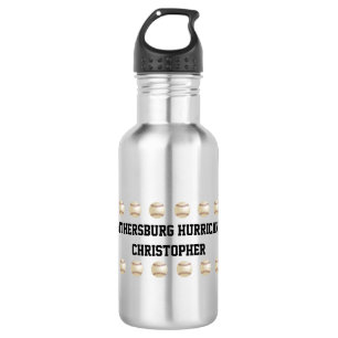 Water Bottle, Personalised, Baseball Team, Silver 532 Ml Water Bottle