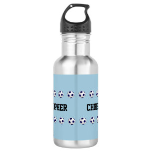Water Bottle, Personalised, Soccer, Light Blue 532 Ml Water Bottle