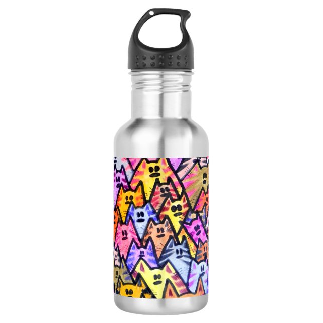 Water Bottle Stainless 039 - CATS (Front)