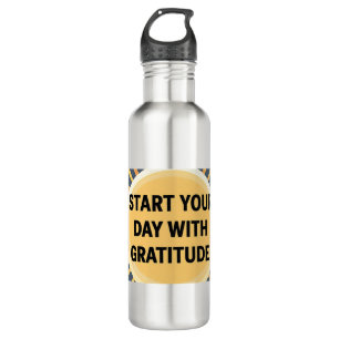 Water Bottle- 'Start your day with gratitude' 710 Ml Water Bottle