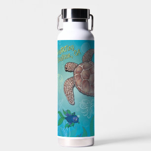 Water Bottle - Turtle Swim - Buellton.Art