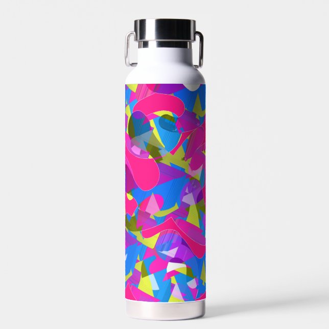 Water Bottle with abstract graphic art. (Front)
