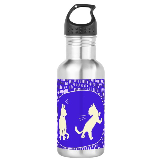 Water Bottle with Cat Design (Front)