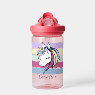 Water Bottle with cute unicorn illustration.