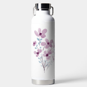 Water Bottle with Elegant Flowers