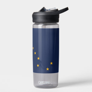 Water bottle with flag of Alaska, U.S.