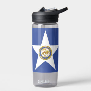Water bottle with flag of Houston City, U.S.