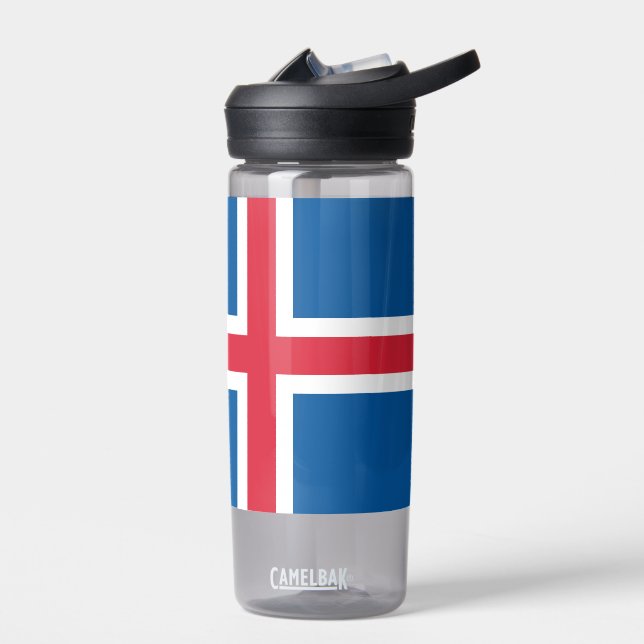 Water bottle with flag of Iceland (Left)