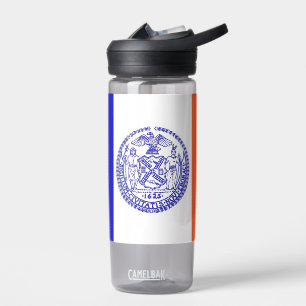 Water bottle with flag of New York City, U.S.