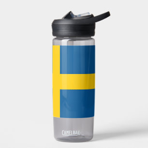 Water bottle with flag of Sweden