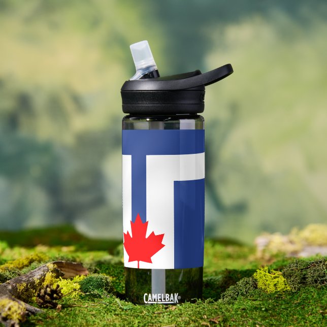 Water bottle with flag of Toronto, Canada (Outdoor)