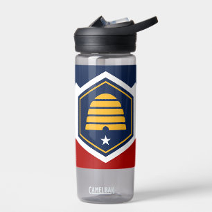Water bottle with new flag of Utah, USA