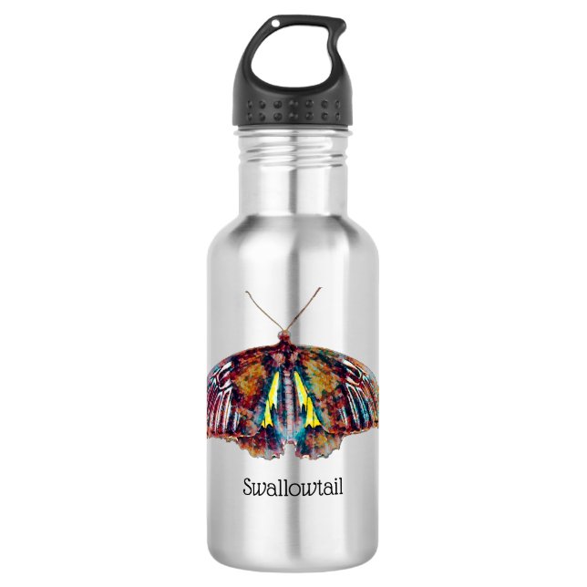 Water Bottle with Swallowtail Butterfly (Front)