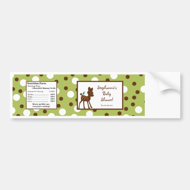 Water Bottle Woodland Friends Bird Deer Bumper Sticker (Front)