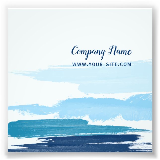 Water Brushstrokes Square Photo Print (Front)