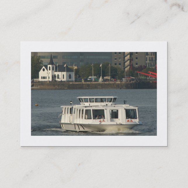 Water Bus, Cardiff Bay (Bordered) Business Card (Front)