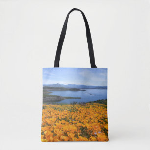 Water California Lake With Golden Poppies Tote Bag