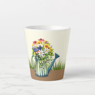 Water Can with Wildflowers Latte Mug