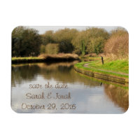Water Canal Pond Lake Landscape Photo Magnet
