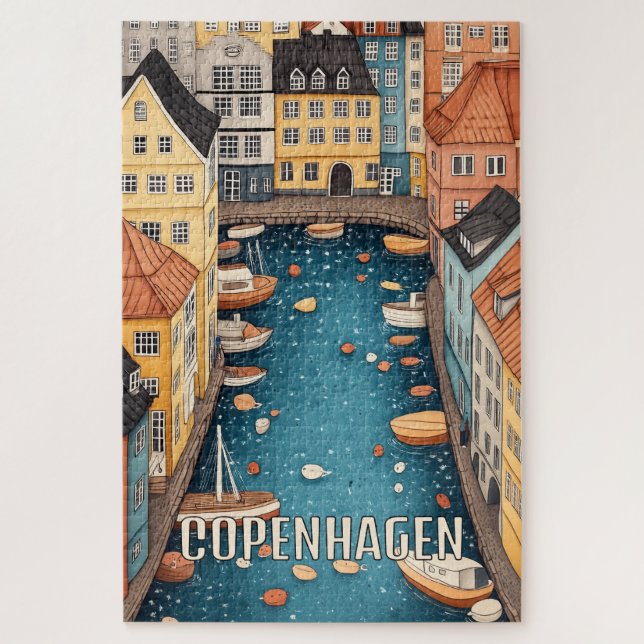 Water Canals of Copenhagen Denmark Jigsaw Puzzle (Vertical)