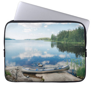 Water Canoe on Lake in Sweden Laptop Sleeve