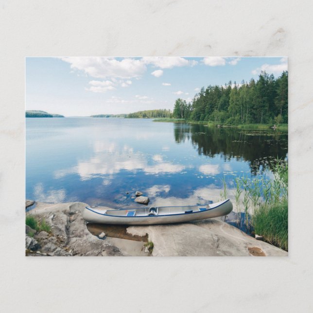 Water | Canoe on Lake in Sweden Postcard (Front)