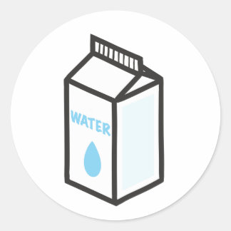 Water Carton Classic Round Sticker