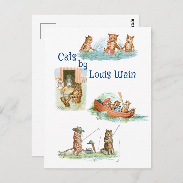 Water Cats by Louis Wain Postcard (Front/Back)