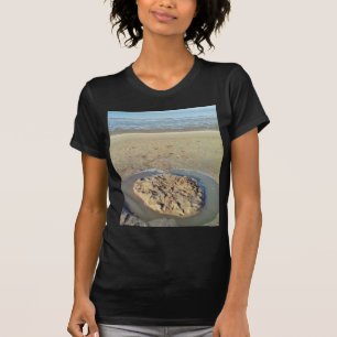 Water Circle in Sand on Beach, Summer Time T-Shirt