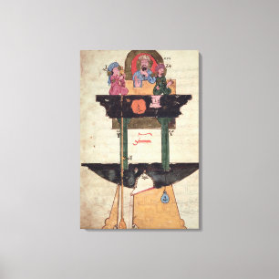 Water clock with automated figures canvas print