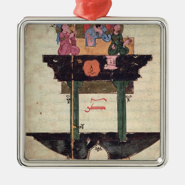 Water clock with automated figures metal tree decoration (Front)