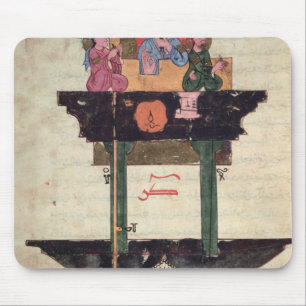 Water clock with automated figures mouse pad