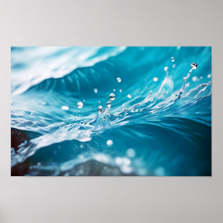 Water Close-up Water In Motion Tranquil Nature Art Poster