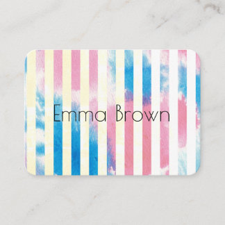 Water Color and Stripes Business Card