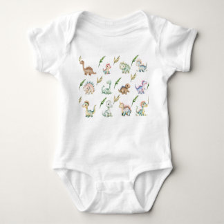  water color Dinosaur T-Shirt Baby Bodysuit