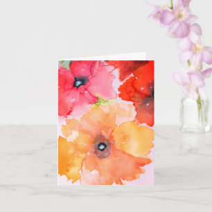 Water Color Floral Blooms Perfect Notecard