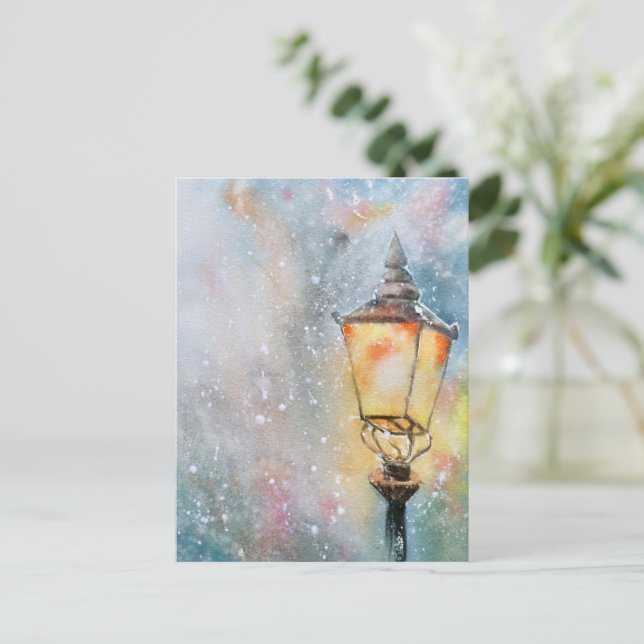 Water Color Light Christmas postcard (Standing Front)