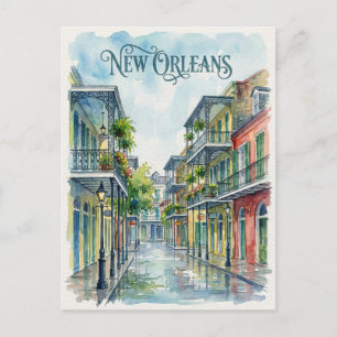 water color New Orleans Louisiana Postcard