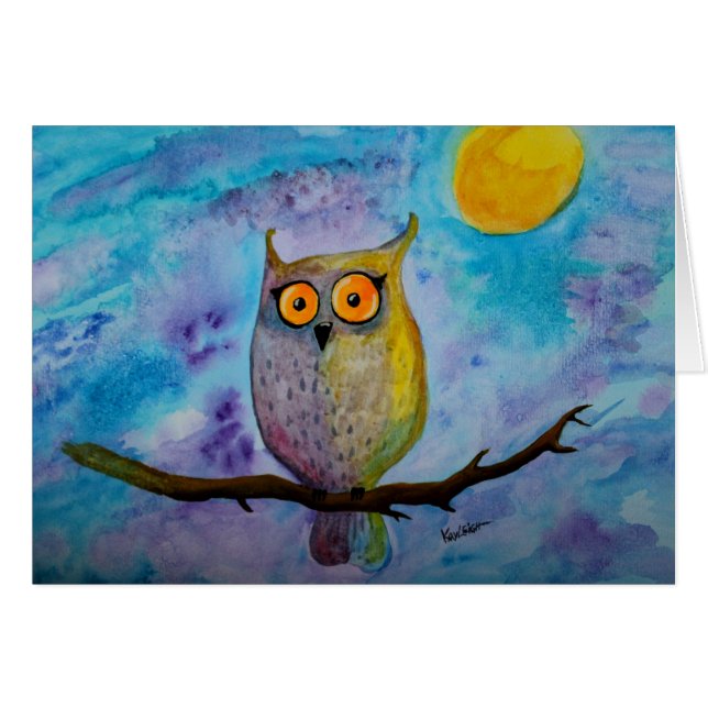 Water Color Owl (Front Horizontal)