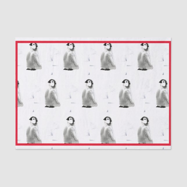 WATER COLOR PENGUIN TISSUE PAPER (Front)