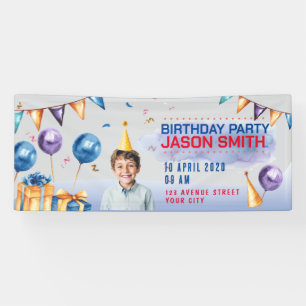 Water Color Style Birthday Party Horizontal Banner