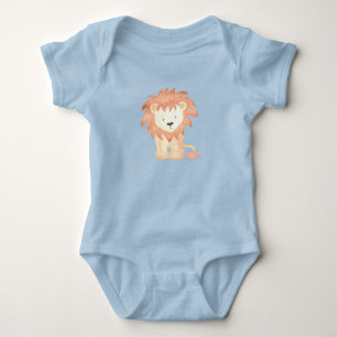 water colors - lion baby bodysuit