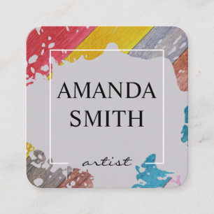 Water Colour Artist Square Business Card