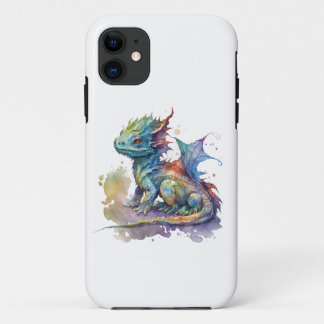 Water colour baby dragon whimsical iPhone 11 case