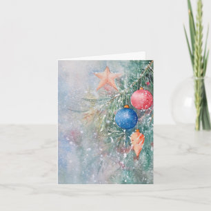 Water Colour Ball Ball Christmas Card