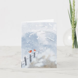 Water Colour Birds Christmas Card