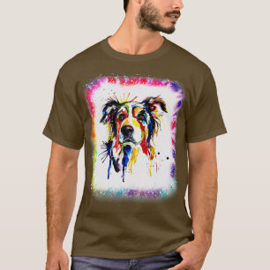 Water-colour Border Collie Dog, Boy Girl Tie Dye B T-Shirt