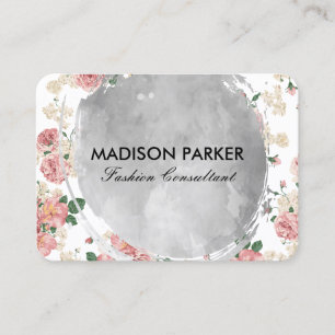 Water Colour Brushed Vintage Floral Pattern Business Card