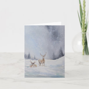 Water Colour Deer Christmas Card