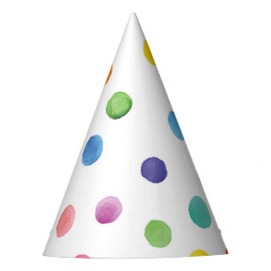 Water Colour Dots Party Hat